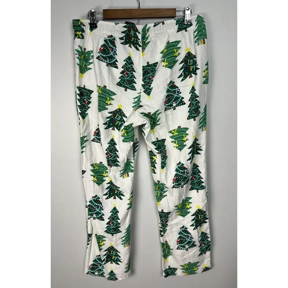 Old Navy Flannel Christmas Tree Print Pajamas 3 Piece Sleep Set Holiday Women’s - Picture 8 of 16